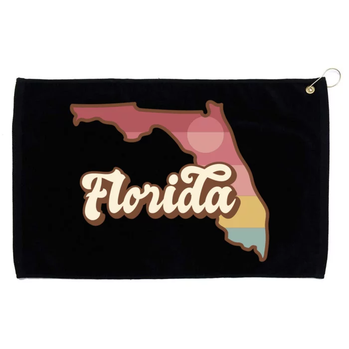 Retro Florida Sunset Grommeted Golf Towel