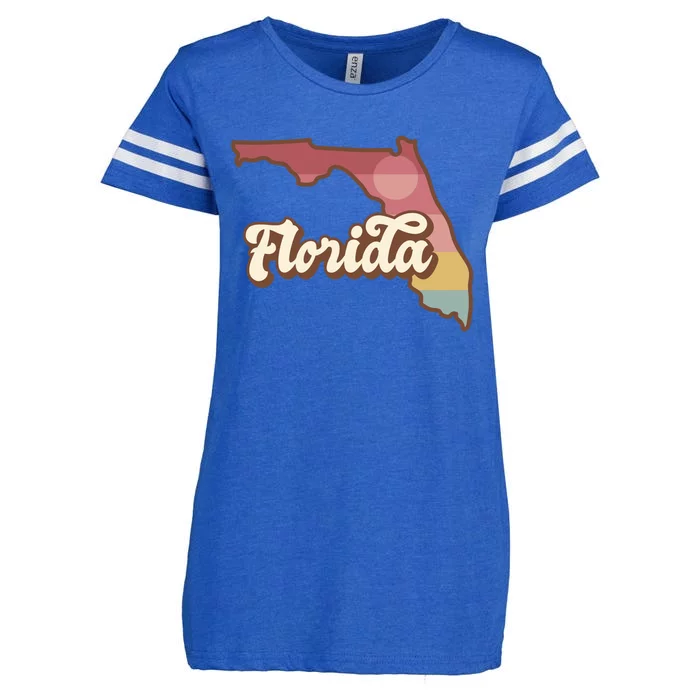 Retro Florida Sunset Enza Ladies Jersey Football T-Shirt