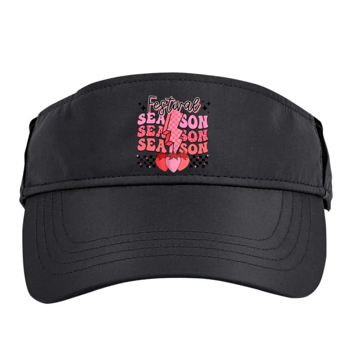 Retro Festival Season Strawberry Checkered Lightning Summer Adult Drive Performance Visor