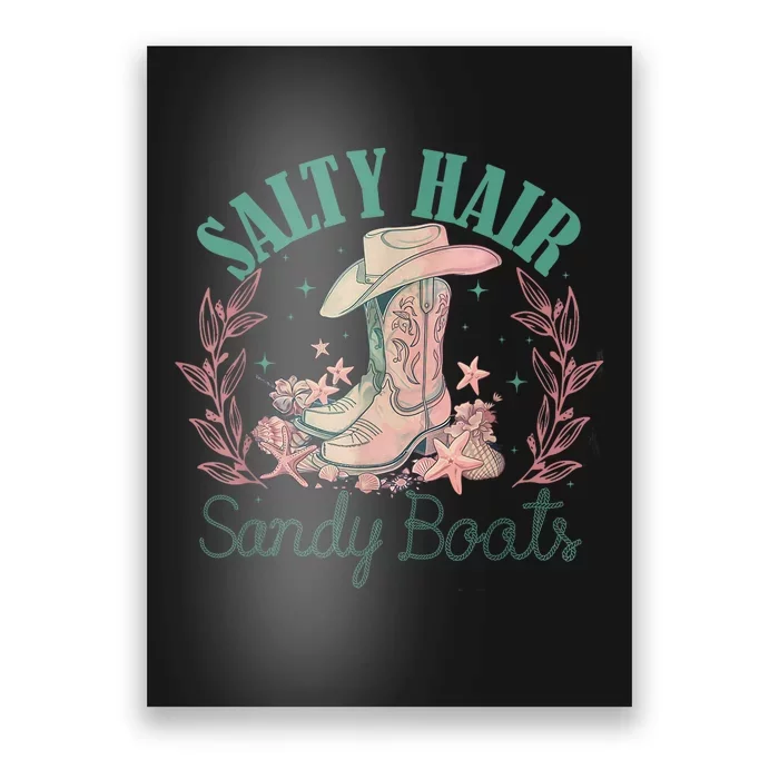 Retro Funny Salty Hair Sandy Boots Cowgirl Western Summer Poster