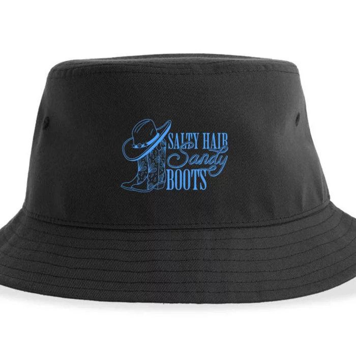 Retro Funny Salty Hair Sandy Boots Cowgirl Western Summer Sustainable Bucket Hat