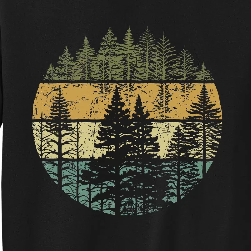 Retro Forest Trees Outdoors Nature Tall Sweatshirt