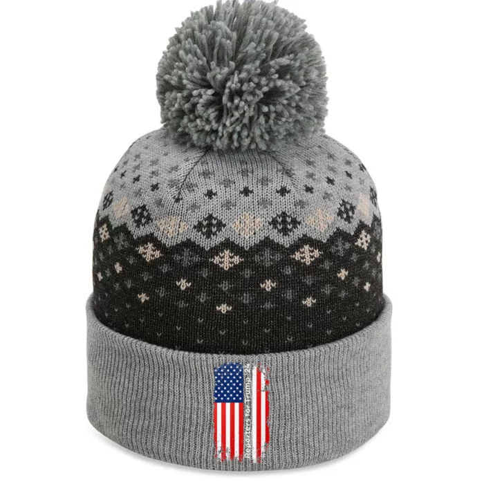 Reporters For Trump Funny Election 2024 Reporter Reporting The Baniff Cuffed Pom Beanie