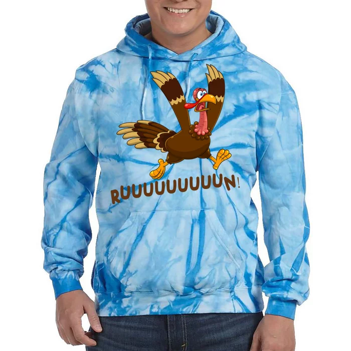 Run Funny Thanksgiving Turkey Tie Dye Hoodie