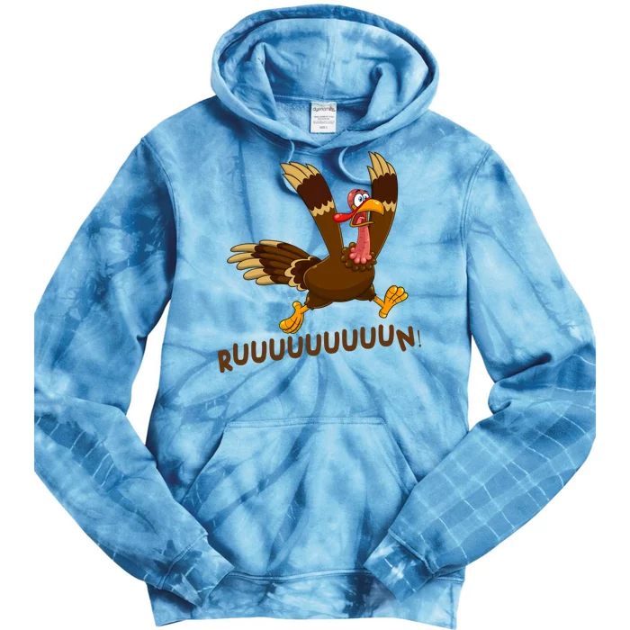 Run Funny Thanksgiving Turkey Tie Dye Hoodie