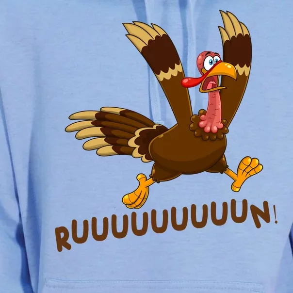 Run Funny Thanksgiving Turkey Unisex Surf Hoodie