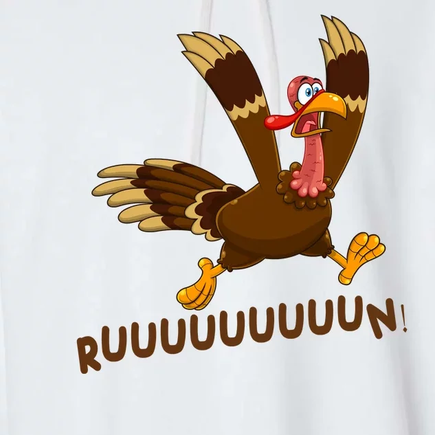 Run Funny Thanksgiving Turkey Garment-Dyed Fleece Hoodie