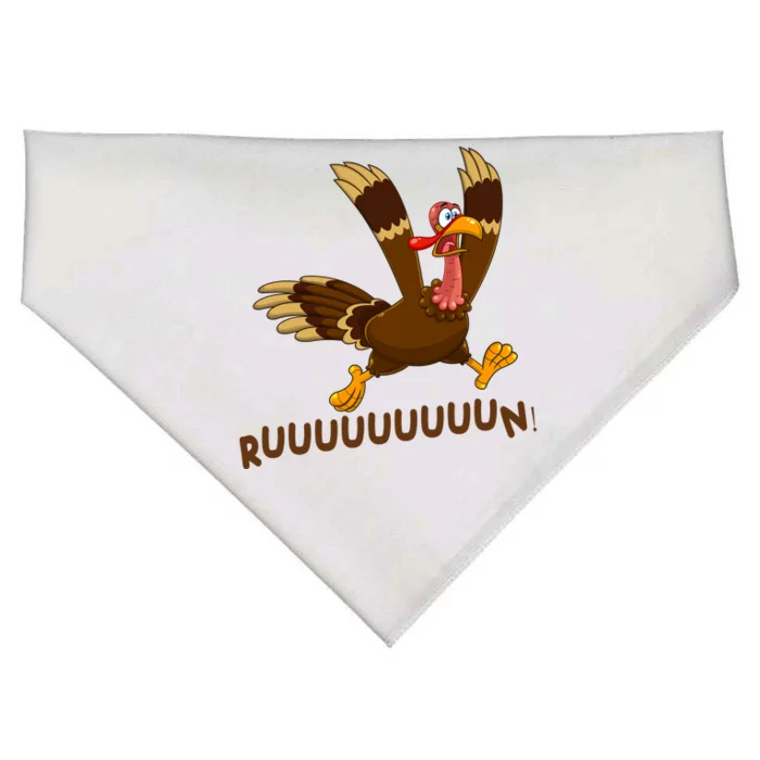 Run Funny Thanksgiving Turkey USA-Made Doggie Bandana