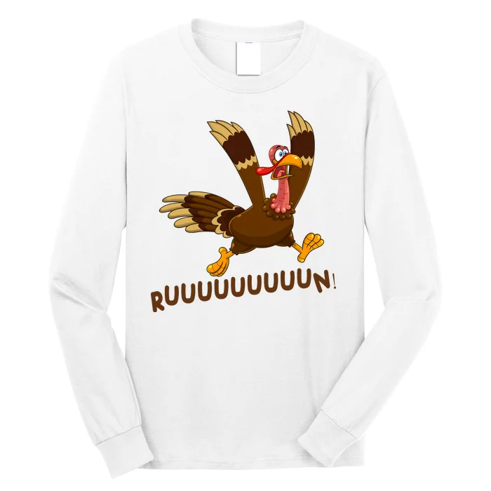 Run Funny Thanksgiving Turkey Long Sleeve Shirt