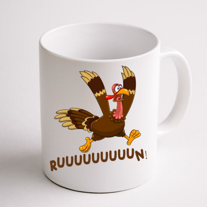 Run Funny Thanksgiving Turkey Front & Back Coffee Mug