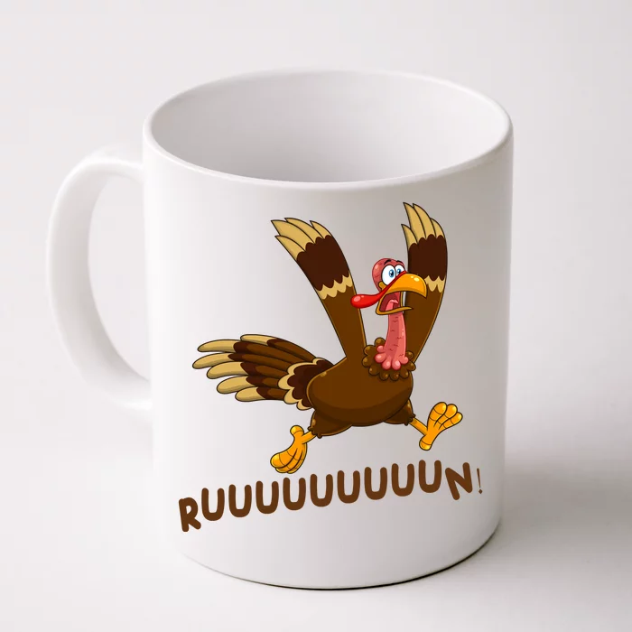 Run Funny Thanksgiving Turkey Front & Back Coffee Mug