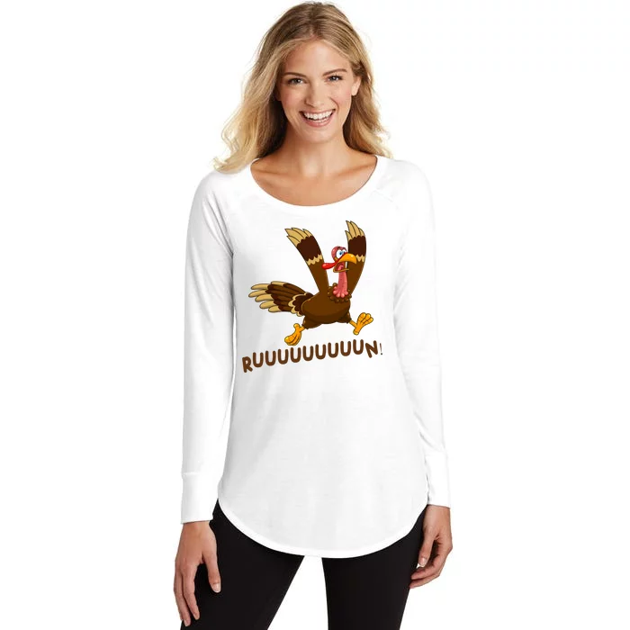 Run Funny Thanksgiving Turkey Women's Perfect Tri Tunic Long Sleeve Shirt