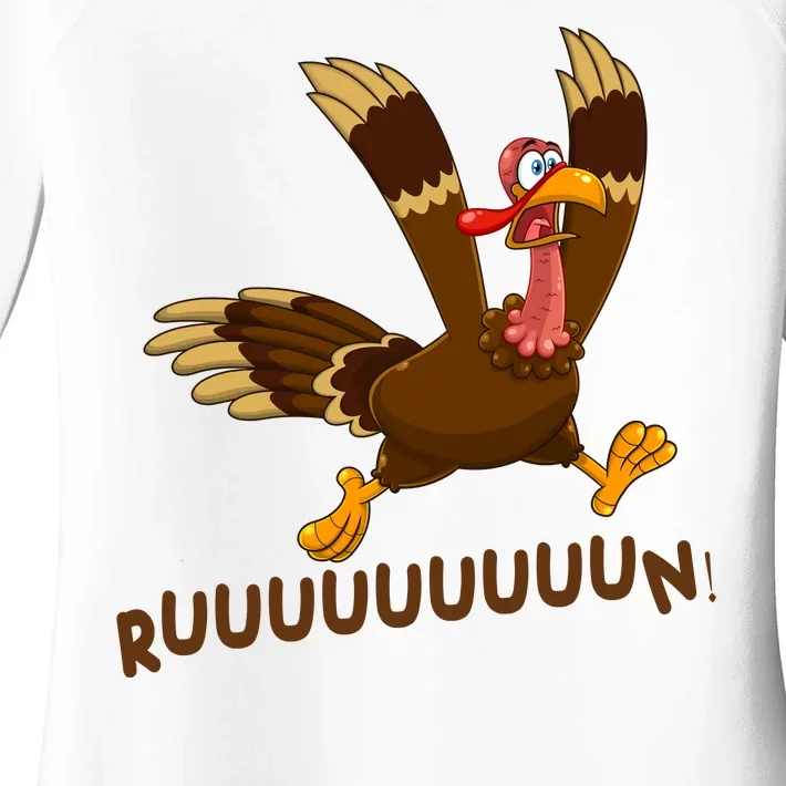 Run Funny Thanksgiving Turkey Women's Perfect Tri Tunic Long Sleeve Shirt