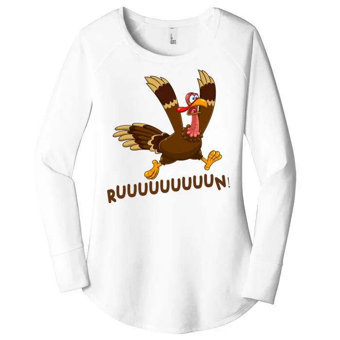 Run Funny Thanksgiving Turkey Women's Perfect Tri Tunic Long Sleeve Shirt