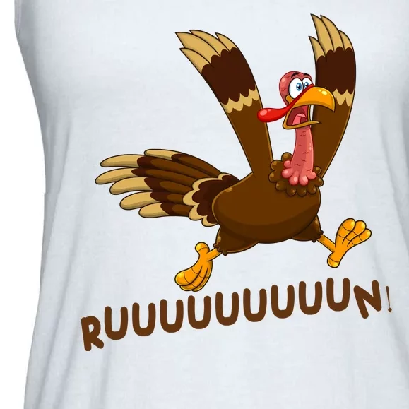 Run Funny Thanksgiving Turkey Ladies Essential Flowy Tank