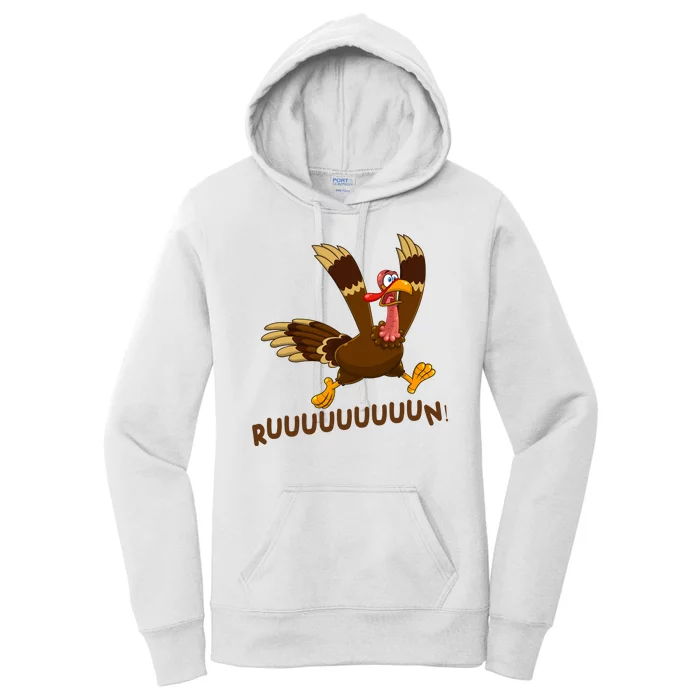 Run Funny Thanksgiving Turkey Women's Pullover Hoodie