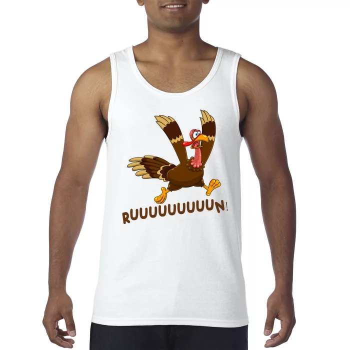 Run Funny Thanksgiving Turkey Tank Top