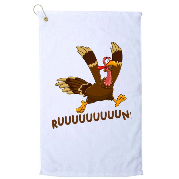 Run Funny Thanksgiving Turkey Platinum Collection Golf Towel