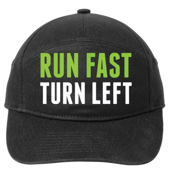 Run Fast Turn Left Track And Field 7-Panel Snapback Hat