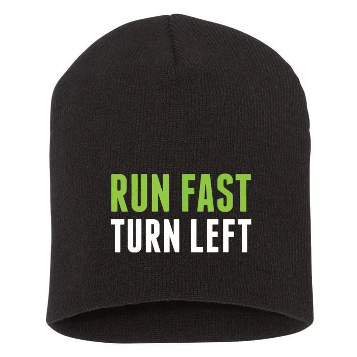 Run Fast Turn Left Track And Field Short Acrylic Beanie