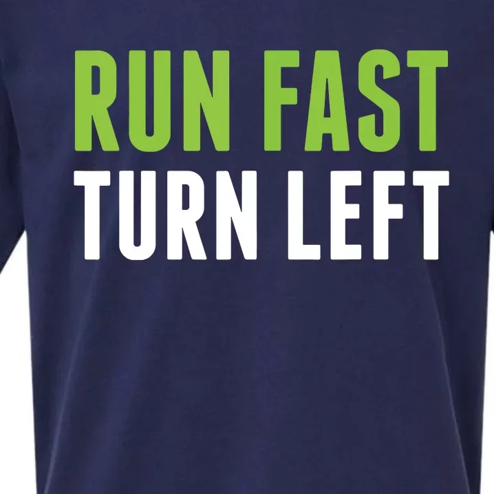 Run Fast Turn Left Track And Field Sueded Cloud Jersey T-Shirt