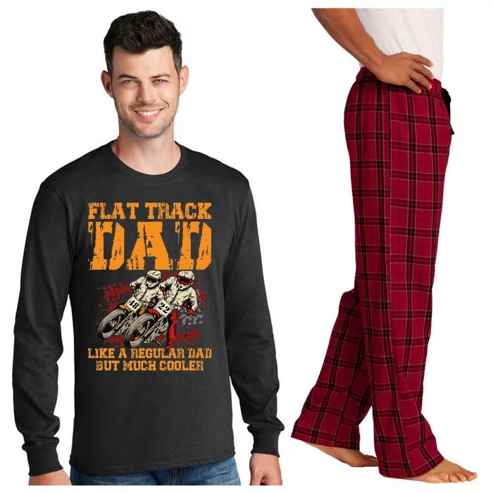 Racing Flat Track Motorcycle Design for a Flat Track Dad Long Sleeve Pajama Set