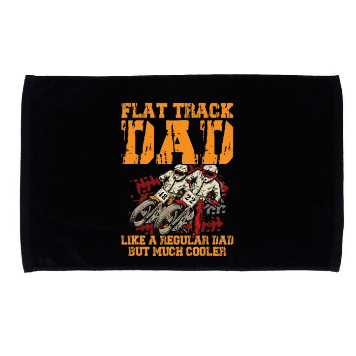 Racing Flat Track Motorcycle Design for a Flat Track Dad Microfiber Hand Towel