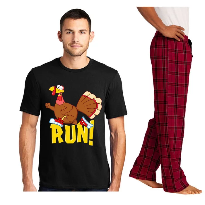 Run! Funny Thanksgiving Running 5k Race Turkey Trot Pajama Set