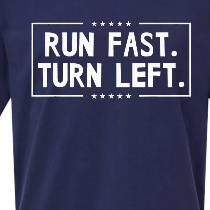 Run Fast Turn Left Track and Field Running Runners GIfts Sueded Cloud Jersey T-Shirt