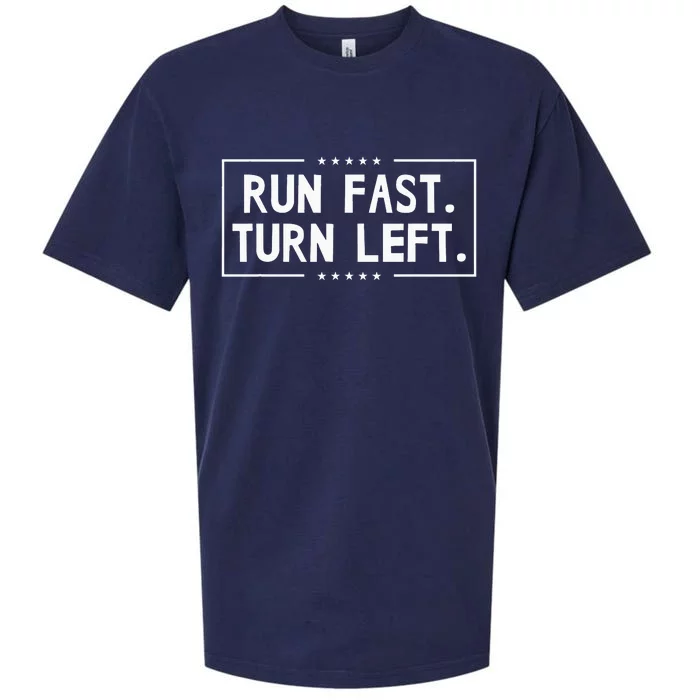 Run Fast Turn Left Track and Field Running Runners GIfts Sueded Cloud Jersey T-Shirt