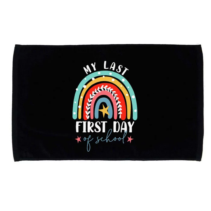 Retired Funny Teacher Retirement My Last First Day Of School Microfiber Hand Towel