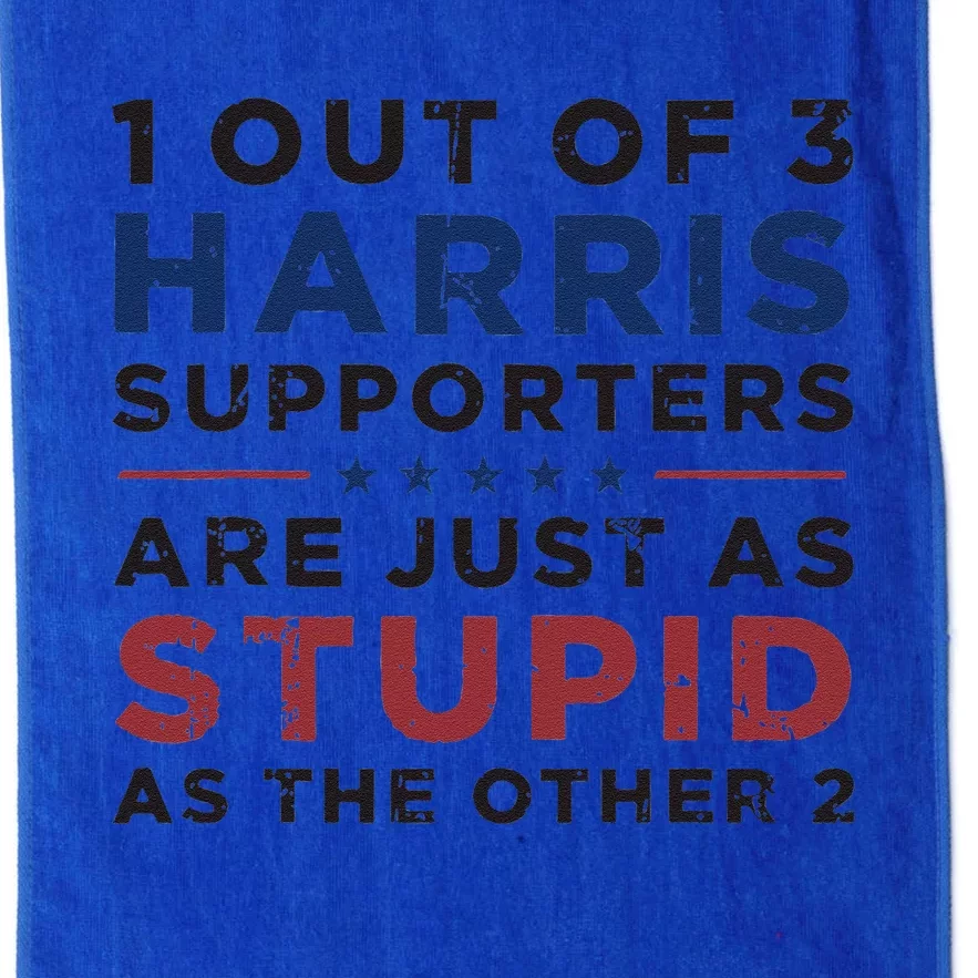 Retro Funny Trump 1 Out Of 3 Kamala Harris Supporters Platinum Collection Golf Towel