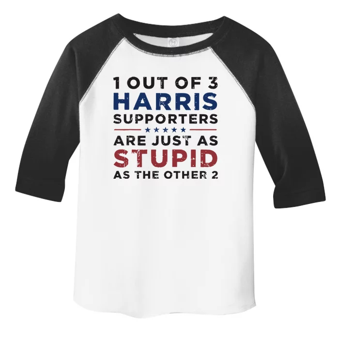 Retro Funny Trump 1 Out Of 3 Kamala Harris Supporters Toddler Fine Jersey T-Shirt