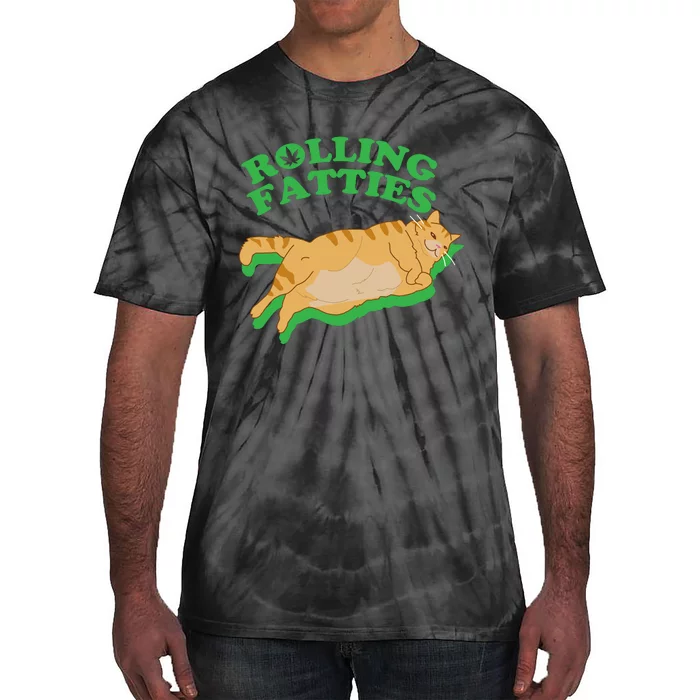 Rolling Fatties: The Purrfect Blend Of Cannabis And Cat Humor Tie-Dye T-Shirt