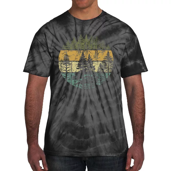 Retro Forest Trees Outdoors Nature Tie-Dye T-Shirt