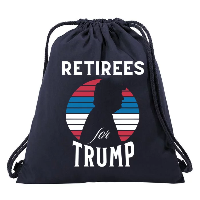 Retirees For Trump 2024 Take America Back Election Great Gift Drawstring Bag