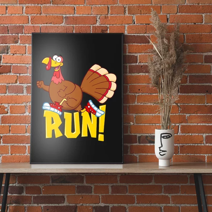 Run! Funny Thanksgiving Running 5k Race Turkey Trot Poster