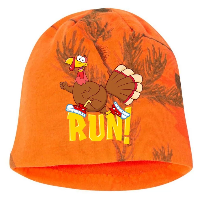 Run! Funny Thanksgiving Running 5k Race Turkey Trot Kati - Camo Knit Beanie