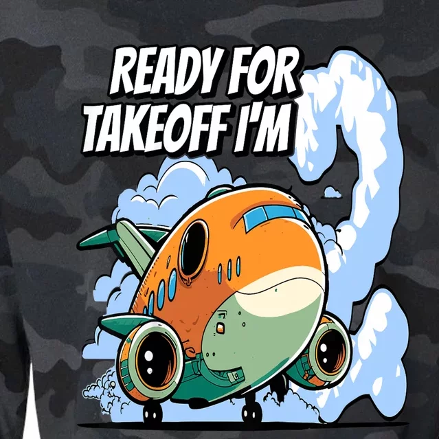 Ready For Takeoff I'm 2 2nd Birthday Airplane Theme Cropped Pullover Crew