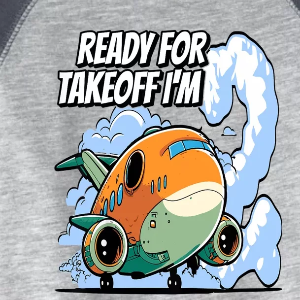 Ready For Takeoff I'm 2 2nd Birthday Airplane Theme Toddler Fine Jersey T-Shirt