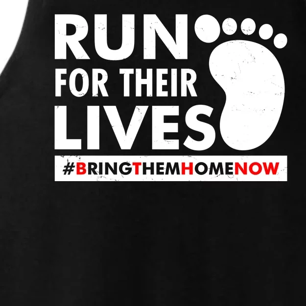 Run For Their Lives #Bring Them Home Now Ladies Tri-Blend Wicking Tank