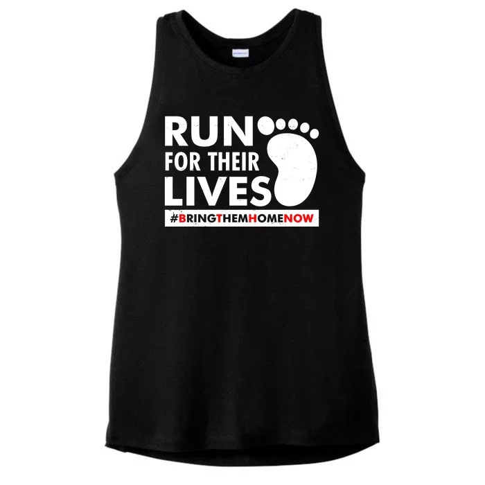 Run For Their Lives #Bring Them Home Now Ladies Tri-Blend Wicking Tank