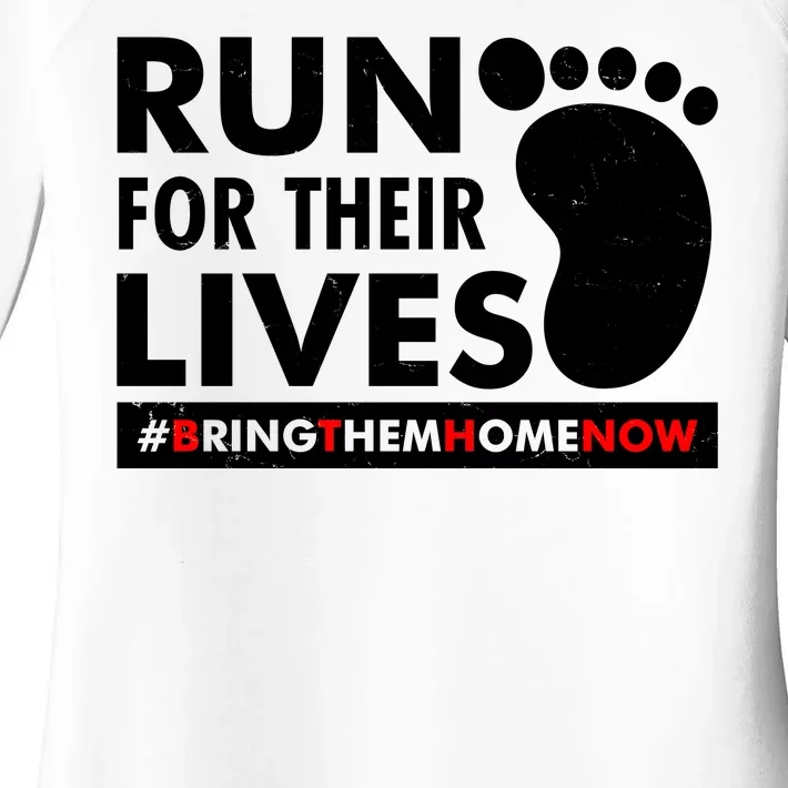 Run For Their Lives #Bring Them Home Now Women's Perfect Tri Tunic Long Sleeve Shirt