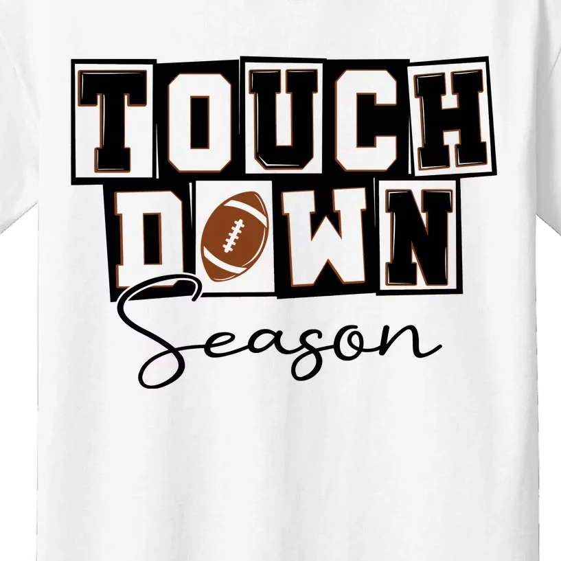 Retro Football Touchdown Season Kids T-Shirt