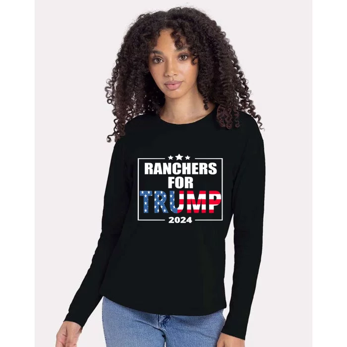 Ranchers For Trump 2024 Cattle For Trump Great Gift Womens Cotton Relaxed Long Sleeve T-Shirt