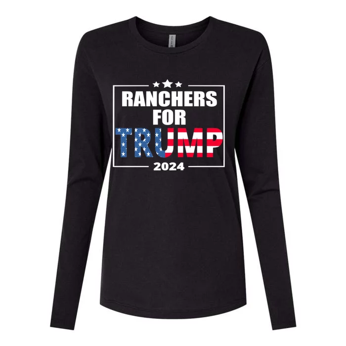 Ranchers For Trump 2024 Cattle For Trump Great Gift Womens Cotton Relaxed Long Sleeve T-Shirt