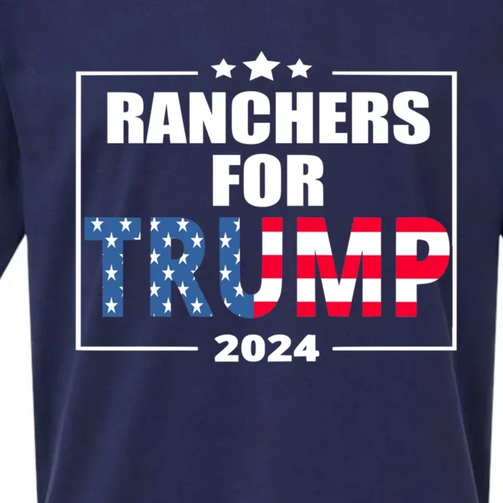 Ranchers For Trump 2024 Cattle For Trump Great Gift Sueded Cloud Jersey T-Shirt