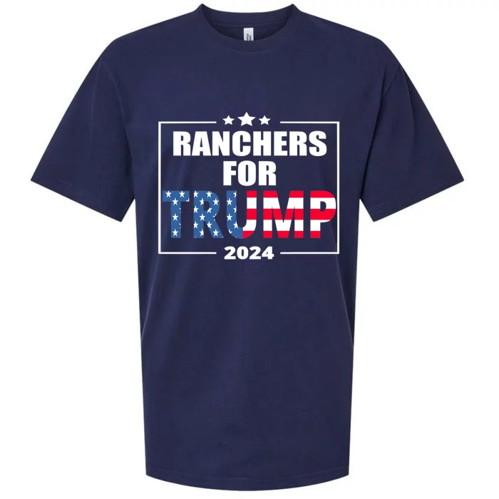 Ranchers For Trump 2024 Cattle For Trump Great Gift Sueded Cloud Jersey T-Shirt