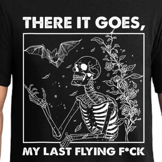 Retro Funny There It Goes My Last Fck Halloween Skeleton Meaningful Gift Pajama Set