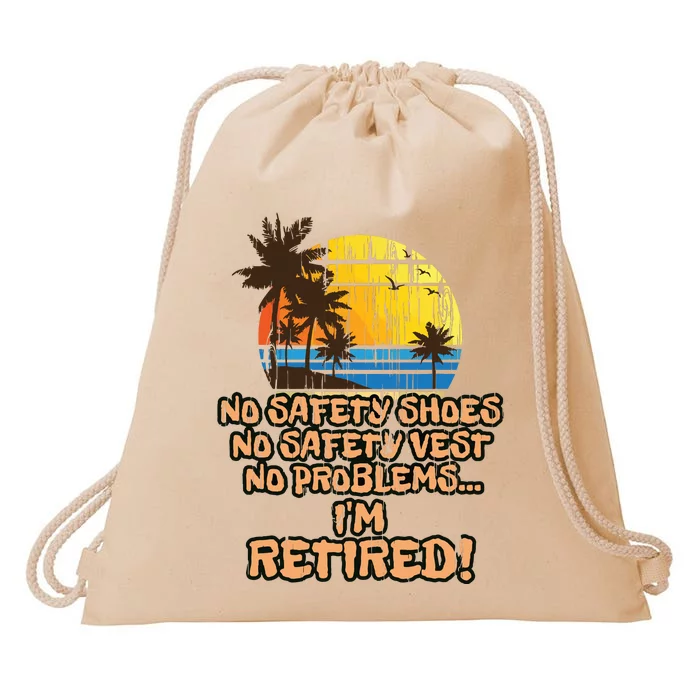 Retired For The Construction Worker Drawstring Bag